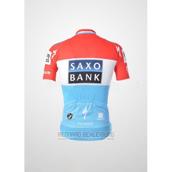 2010 Fahrradbekleidung Saxo Bank Luxemburg Trikot Kurzarm und Tragerhose - zum Schließen ins Bild klicken